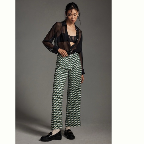 Anthropologie Pants - NWT The Colette Cropped Wide-Leg Pants by Maeve: Linen Edition 25